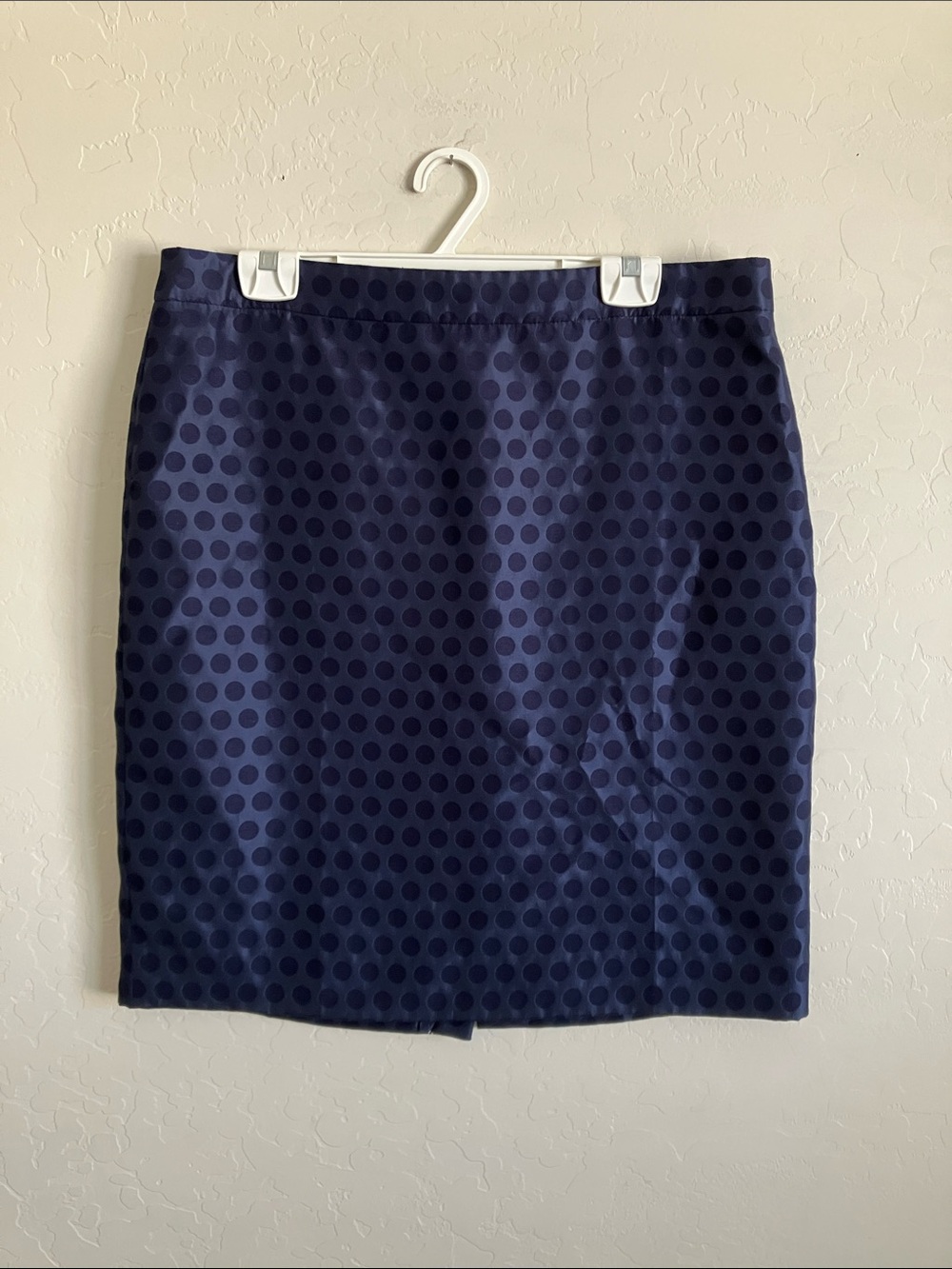 J.Crew The Pencil Skirt Womens 14 Blue Polka Dot Knee Length Workwear Minimalist